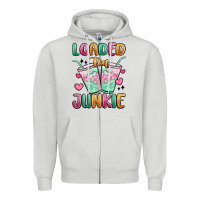 Dove Grey loaded tea junkie Zipper Hoodie - MaliasSmallBusiness