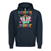 Navy loaded tea junkie Zipper Hoodie - MaliasSmallBusiness