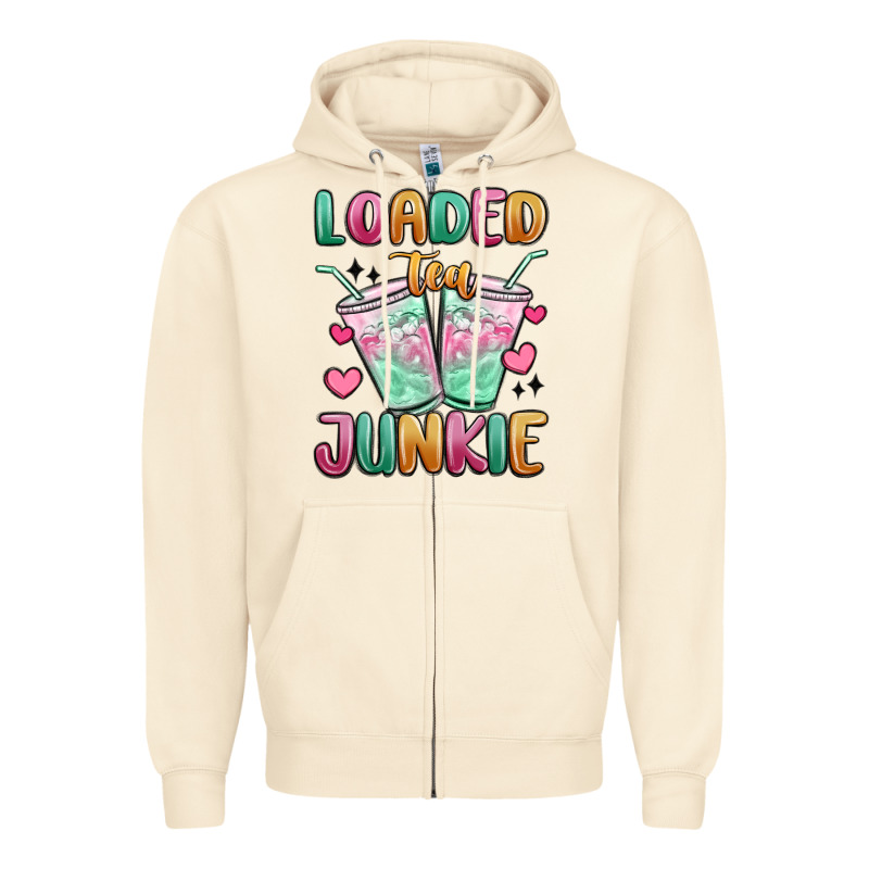 Loaded Tea Junkie Zipper Hoodie by MaliasSmallBusiness | Teevron