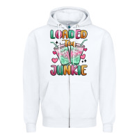White loaded tea junkie Zipper Hoodie - MaliasSmallBusiness