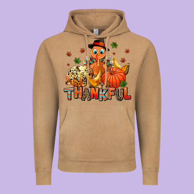 Thankful Pumpkins And Turkey Vintage Hoodie Designed By Adodesignshop