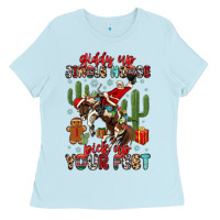 Baby Blue giddy up jingle horse pick up your feet Ladies Tee - MaliasSmallBusiness