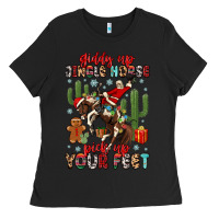 Black giddy up jingle horse pick up your feet Ladies Tee - MaliasSmallBusiness