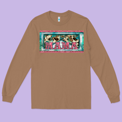 Western Mama     License Plate Long Sleeve Tee Designed By Barkaloodesign