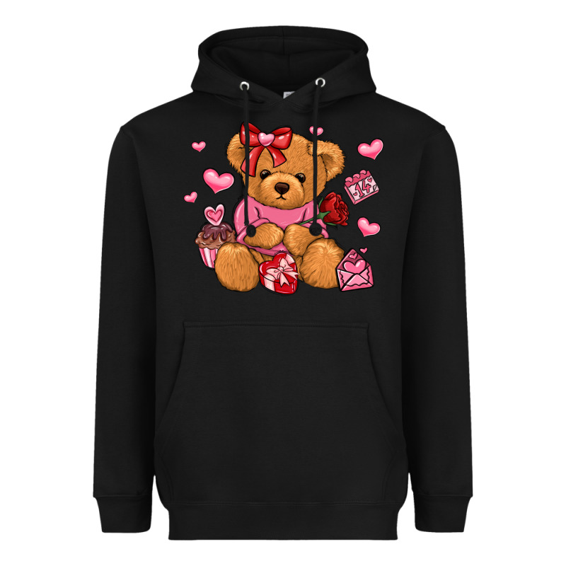 Valentines Day Teddy Bear Heavyweight Hoodie by LillyAllenDesigns | Teevron