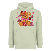 Matcha valentines day teddy bear Heavyweight Hoodie - LillyAllenDesigns
