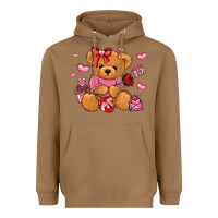 Toasted Coconut valentines day teddy bear Heavyweight Hoodie - LillyAllenDesigns