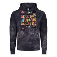 Cloud Black customized teacher dear tiny human behind me back Vintage Hoodie - JahusDesignShop