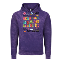 Cloud Purple customized teacher dear tiny human behind me back Vintage Hoodie - JahusDesignShop