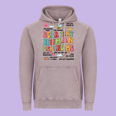 Customized Teacher Dear Tiny Human Behind Me Back Vintage Hoodie Designed By Jahusdesignshop