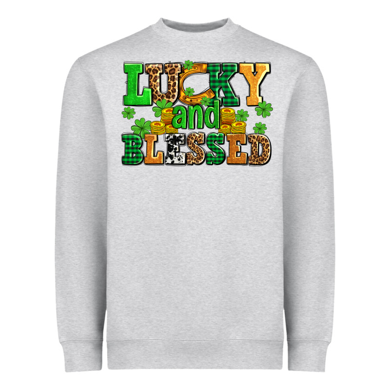 Lucky And Blessed With Coins And Shamrocks Heavyweight Sweatshirt by AdoDesignShop | Teevron