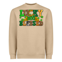 Mushroom lucky and blessed with coins and shamrocks Heavyweight Sweatshirt - AdoDesignShop