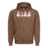 Chestnut valentines day ghost Zipper Hoodie - MaliasSmallBusiness