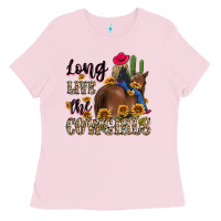 Bubblegum Pink long live the cowgirls Ladies Tee - MaliasSmallBusiness