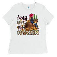 White long live the cowgirls Ladies Tee - MaliasSmallBusiness