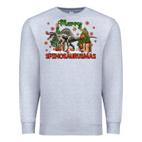 Heather Grey merry spinosaurusmas Premium Sweatshirt - LillyAllenDesigns
