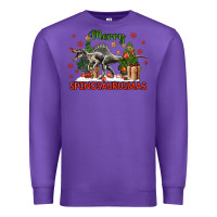 Purple merry spinosaurusmas Premium Sweatshirt - LillyAllenDesigns