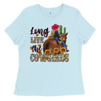 Baby Blue long live the cowgirls Ladies Tee - MaliasSmallBusiness