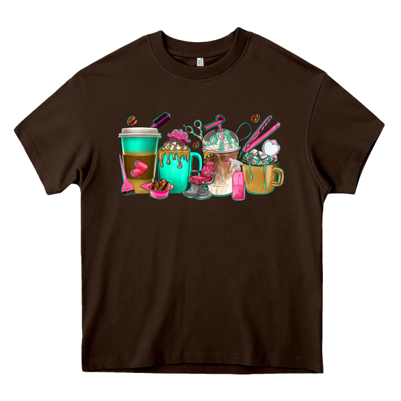 Hair Hustler Coffee Cups Heavy Core Tee by texasbilliewilder | Teevron