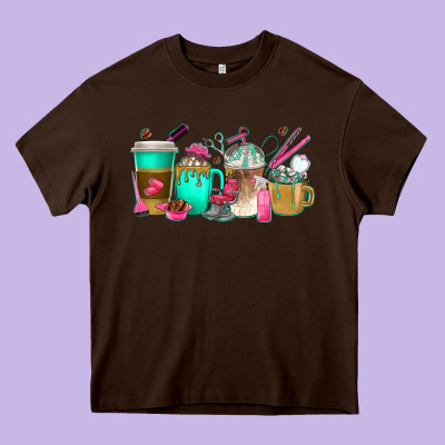 Hair Hustler Coffee Cups Heavy Core Tee Designed By Texasbilliewilder
