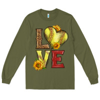 Army Green western love softball Long Sleeve Tee - LillyAllenDesigns