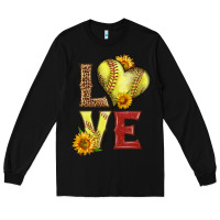 Black western love softball Long Sleeve Tee - LillyAllenDesigns