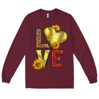 Burgundy western love softball Long Sleeve Tee - LillyAllenDesigns