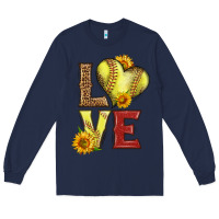 Navy western love softball Long Sleeve Tee - LillyAllenDesigns