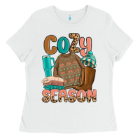 White cozy season Ladies Tee - MaliasSmallBusiness