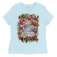 Baby Blue she is mom Ladies Tee - JahusDesignShop