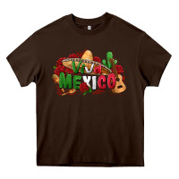 Chocolate Brown viva mexico Heavy Core Tee - Zillion Design Studio