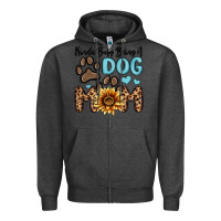 Charcoal Heather kinda busy being a dog mom Zipper Hoodie - MaliasSmallBusiness