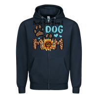 Navy kinda busy being a dog mom Zipper Hoodie - MaliasSmallBusiness