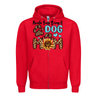 Red kinda busy being a dog mom Zipper Hoodie - MaliasSmallBusiness