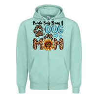 Seafoam kinda busy being a dog mom Zipper Hoodie - MaliasSmallBusiness