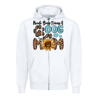 White kinda busy being a dog mom Zipper Hoodie - MaliasSmallBusiness