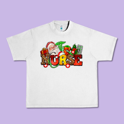 Nurse With Christmas Urban Heavy Tee Designed By Adodesignshop