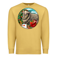 Antique Gold christmas merino wool sheep Premium Sweatshirt - LillyAllenDesigns