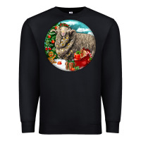 Black christmas merino wool sheep Premium Sweatshirt - LillyAllenDesigns