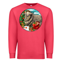 Cardinal christmas merino wool sheep Premium Sweatshirt - LillyAllenDesigns