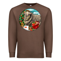 Chestnut christmas merino wool sheep Premium Sweatshirt - LillyAllenDesigns