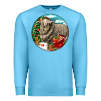 Ocean Blue christmas merino wool sheep Premium Sweatshirt - LillyAllenDesigns