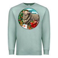 Seafoam christmas merino wool sheep Premium Sweatshirt - LillyAllenDesigns