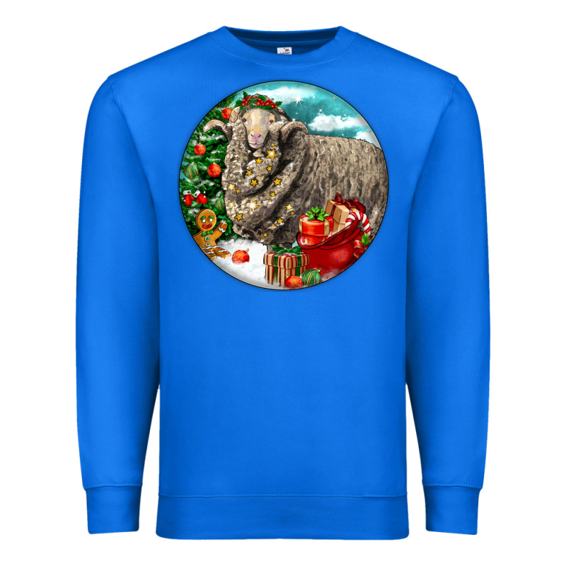 Christmas Merino Wool Sheep Premium Sweatshirt by LillyAllenDesigns | Teevron