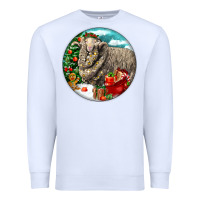 White christmas merino wool sheep Premium Sweatshirt - LillyAllenDesigns