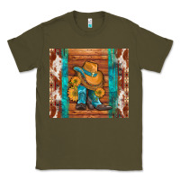 Army Green cowboy boots turquoise aztec cowhide Classic Tee - Artiststas