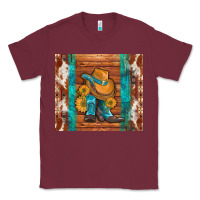 Burgundy cowboy boots turquoise aztec cowhide Classic Tee - Artiststas