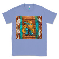 Colony Blue cowboy boots turquoise aztec cowhide Classic Tee - Artiststas