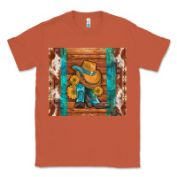 Copper cowboy boots turquoise aztec cowhide Classic Tee - Artiststas