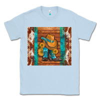 Dusty Blue cowboy boots turquoise aztec cowhide Classic Tee - Artiststas
